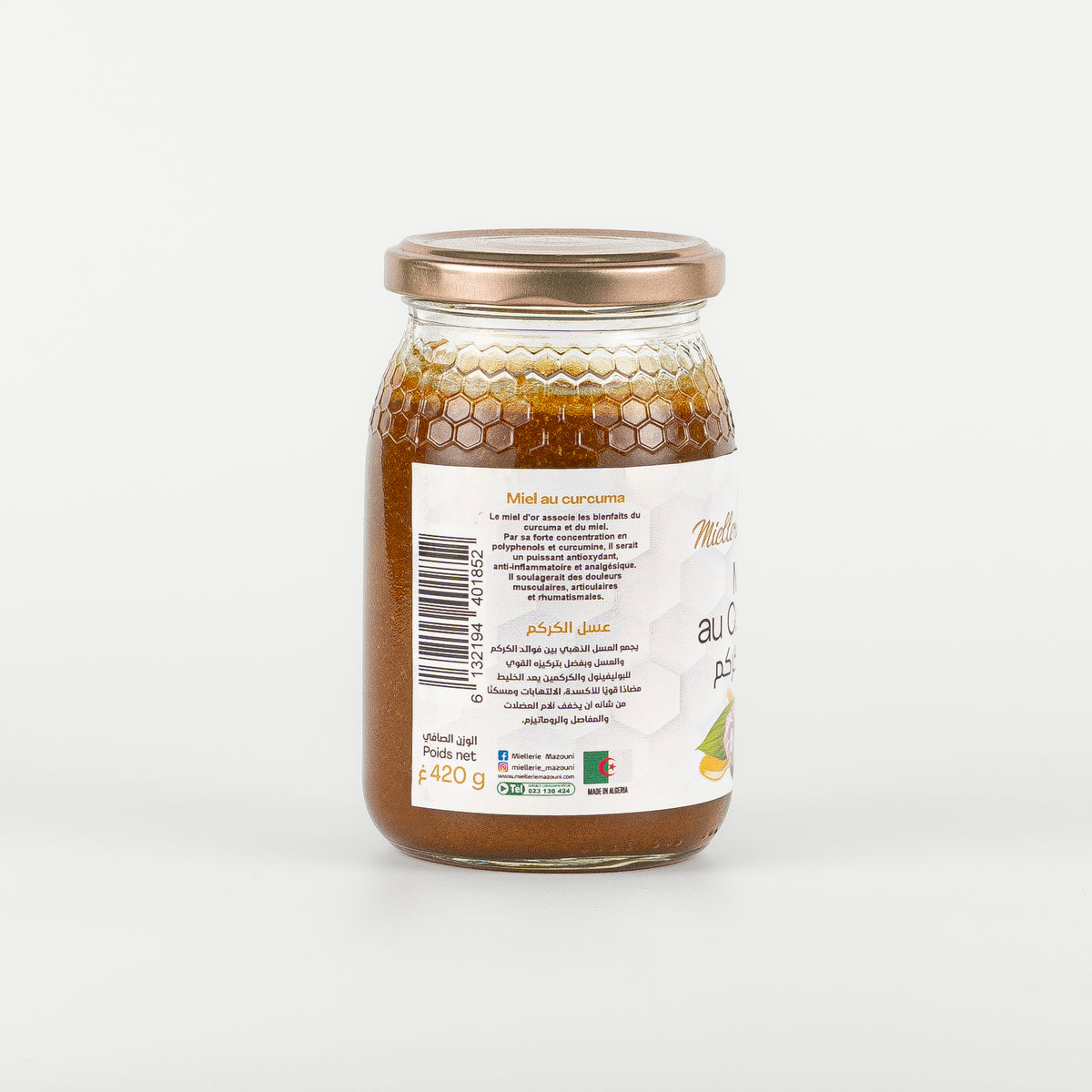 Miel au Curcuma, goût chaleureux et légèrement épicé