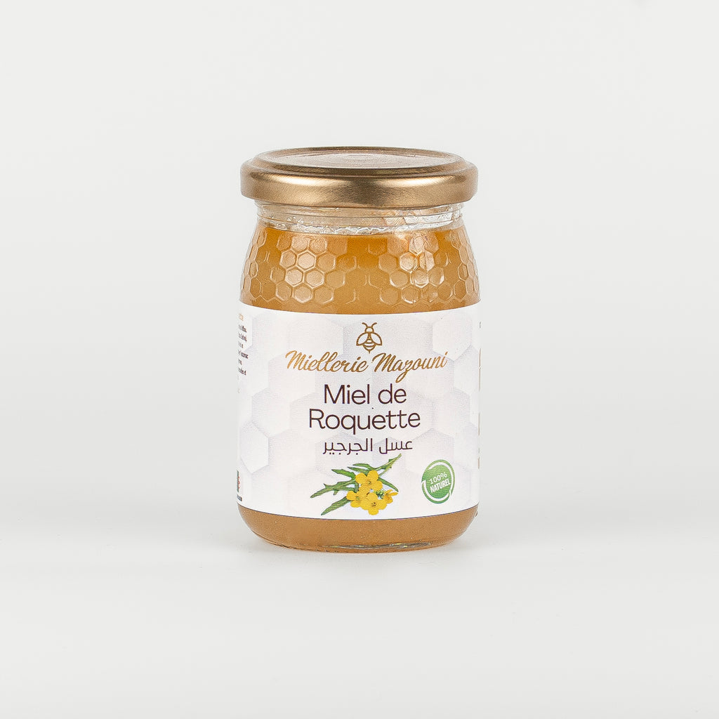 Miel de Roquette, issu de la fleur Eruca Sativa – Miellerie Mazouni