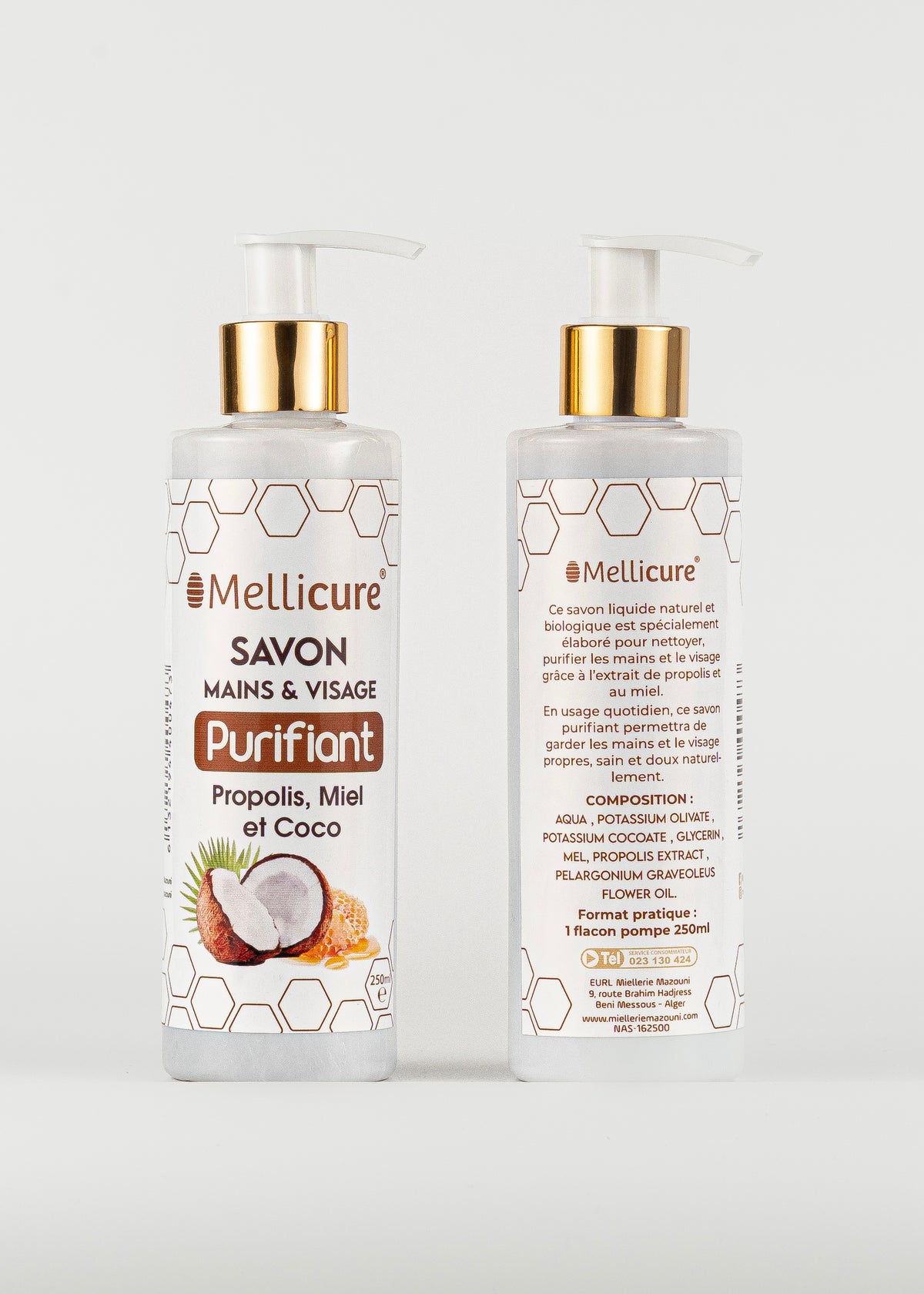 Savon liquide Propolis, Miel et Coco – Miellerie Mazouni