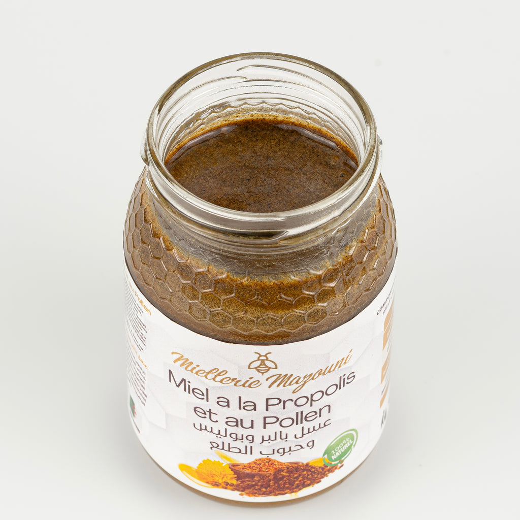 Pot de Miel à la Propolis et au Pollen – Miellerie Mazouni