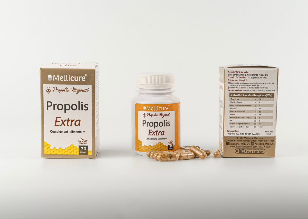 Gélules de Propolis, disponibles en 30 ou 60 gélules – Miellerie Mazouni
