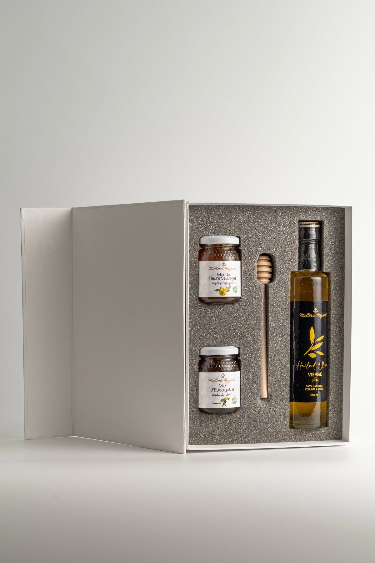 Coffret 2 Miels + Huile d'Olive – Miellerie Mazouni